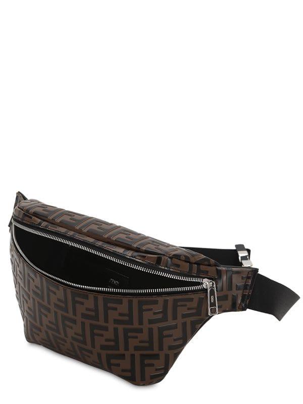 Fendi Logo Embossed Leather Belt Bag in 