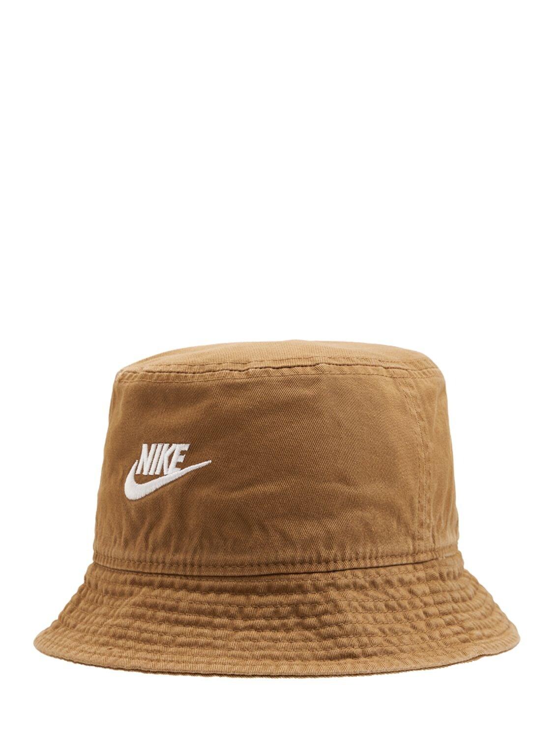 Nike Cotton Bucket Hat in Brown | Lyst