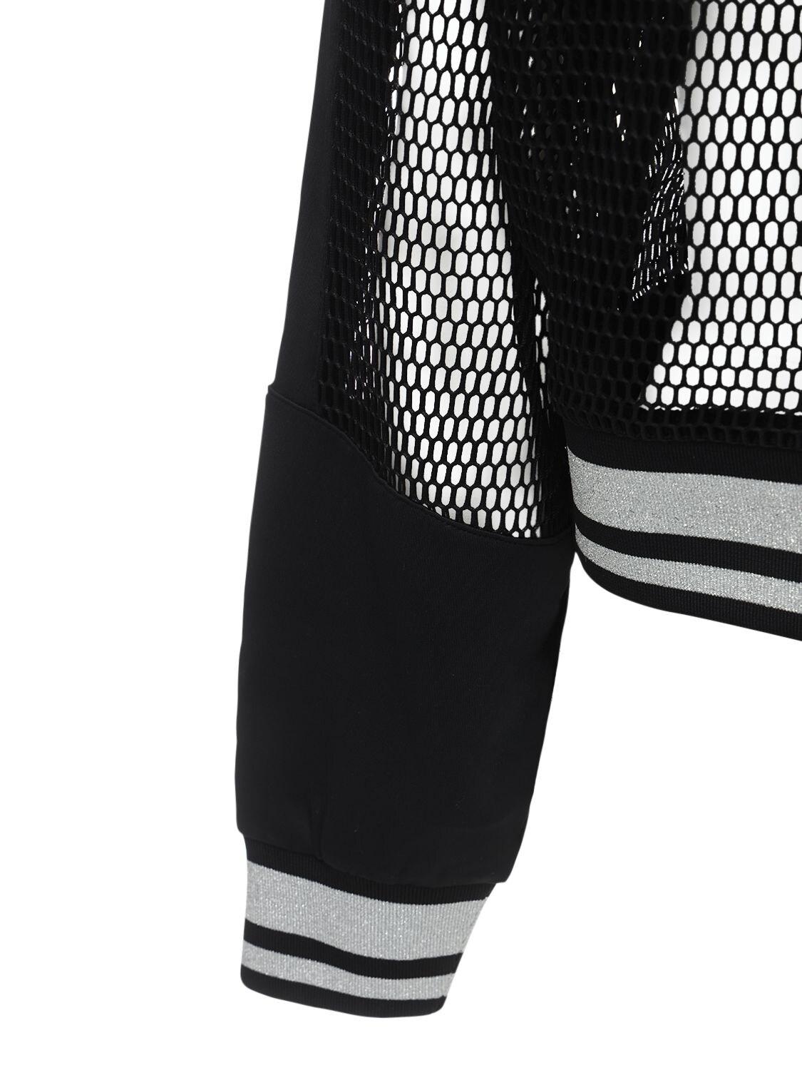 Fila Gia Cropped Jacket, Net Pattern in Black - Lyst