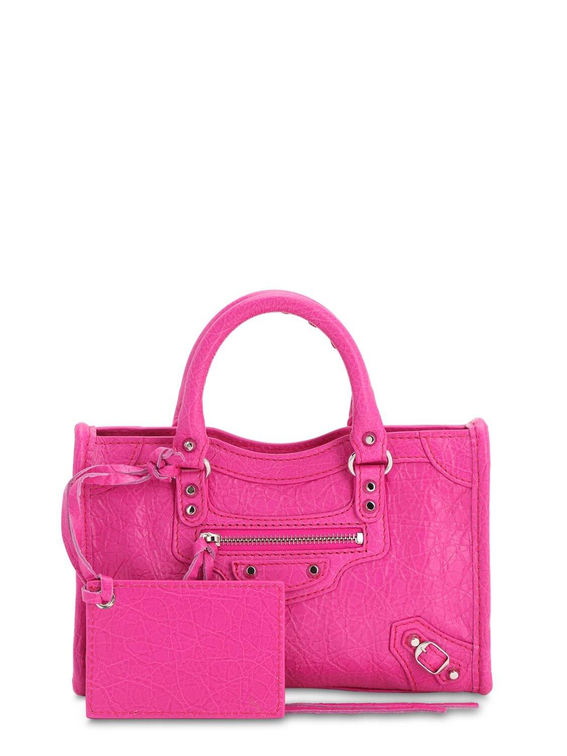 Balenciaga Nano City Leather Bag in Pink | Lyst
