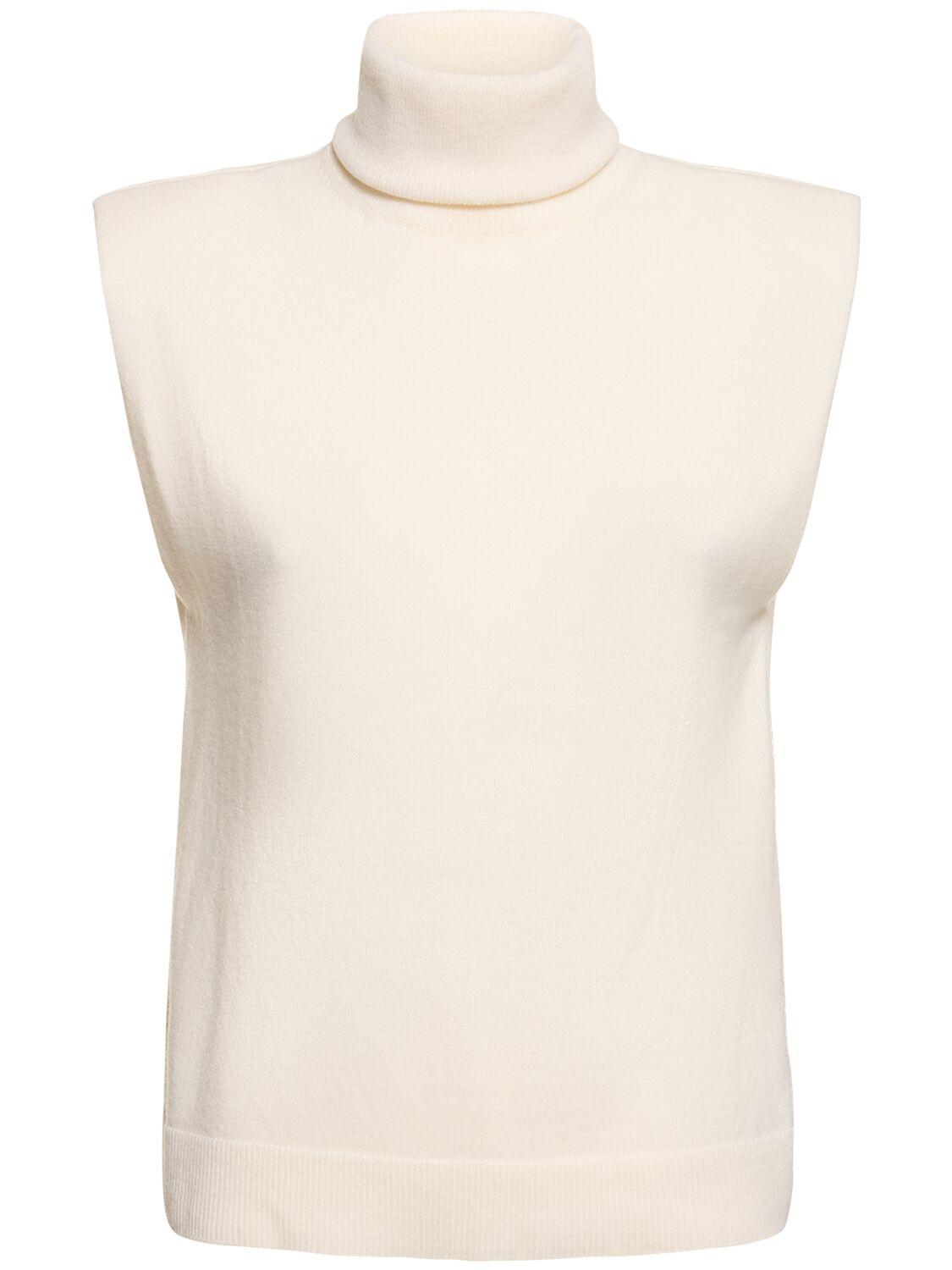 Frankie Shop Nadia Thin Padded Sleeveless Vest in White | Lyst UK