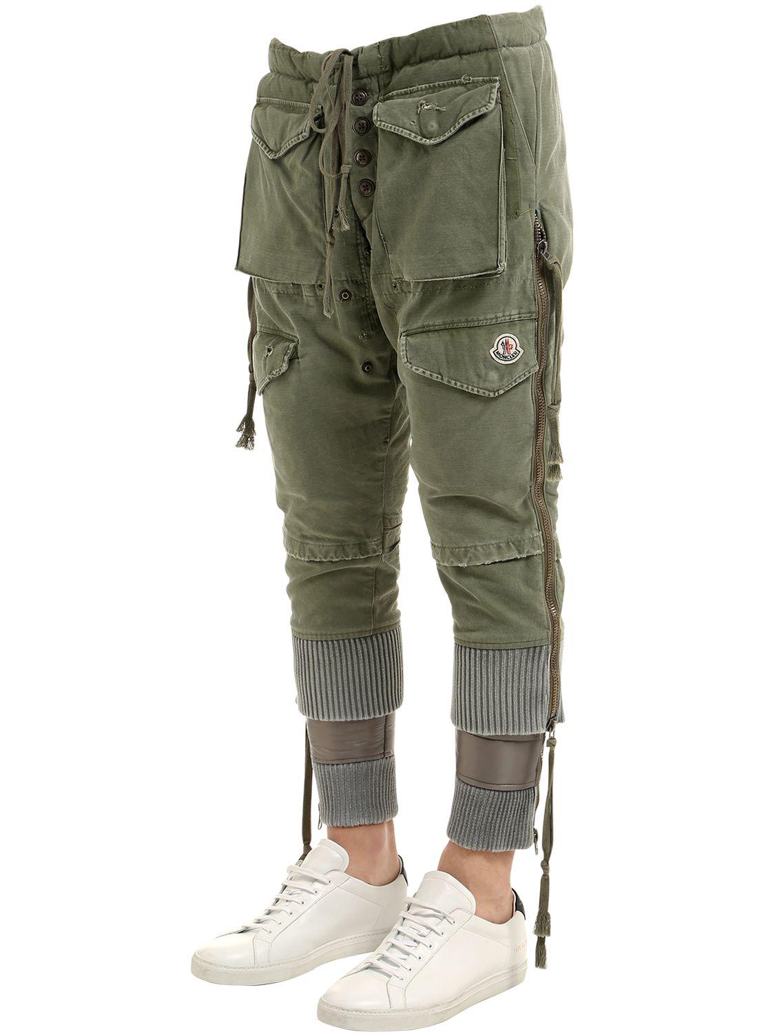 Moncler Greg Lauren Collide Cotton Cargo Pants in Green for Men | Lyst