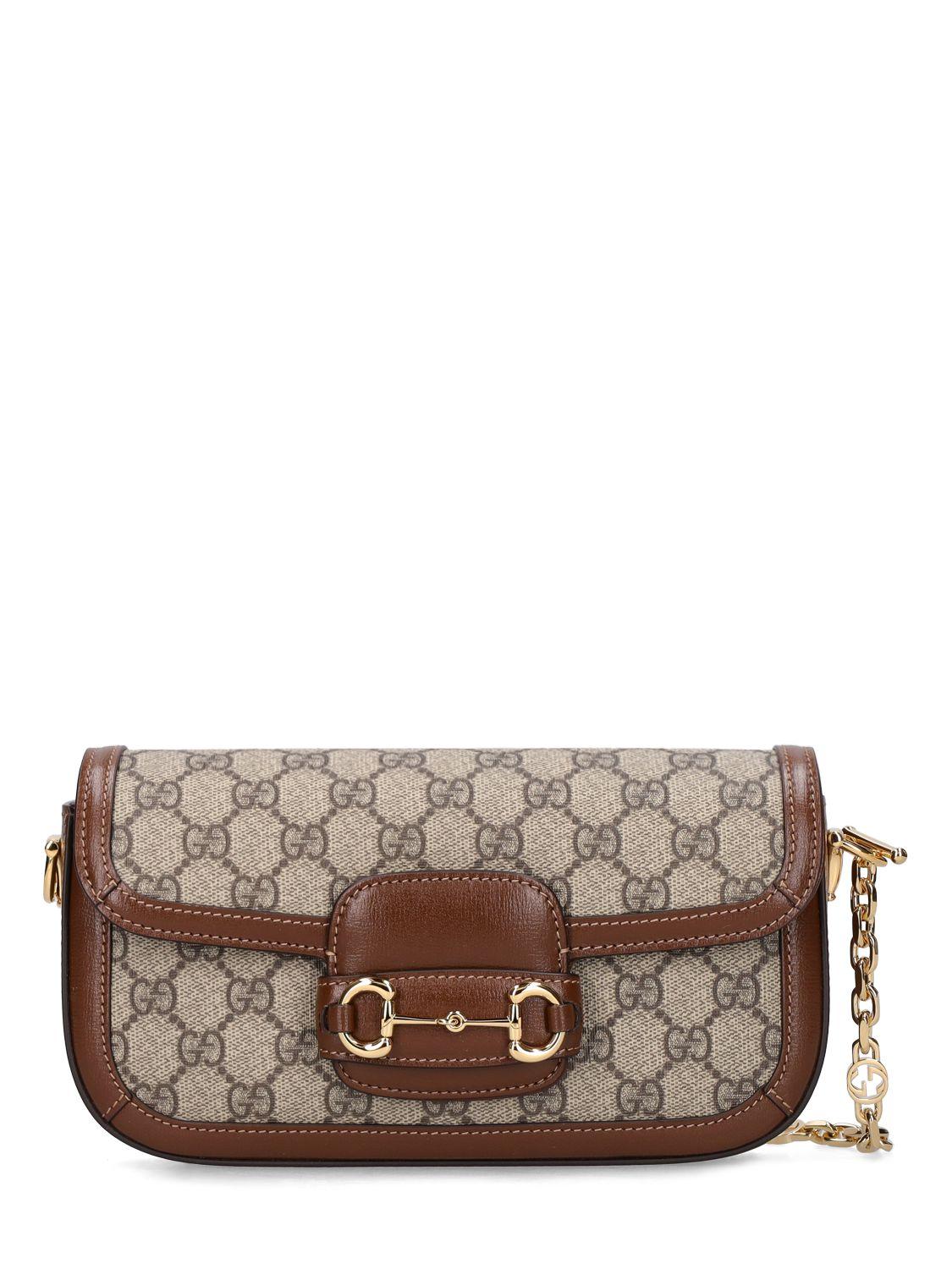 Gucci レディース ブラウン 1955 Horsebit Gg キャンバスショルダー 