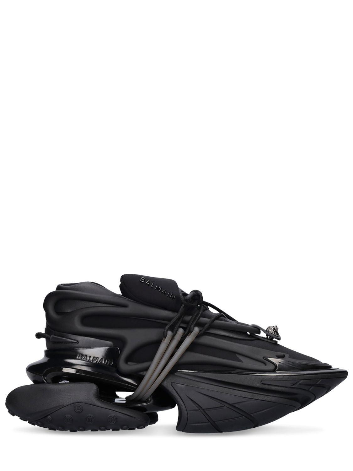 Balmain Unicorn Neoprene And Calfskin Sneakers in Black for Men Lyst