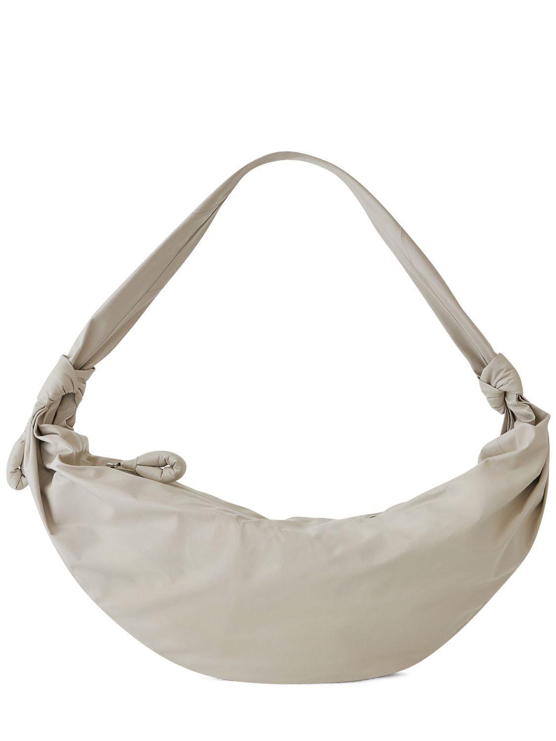 Lemaire Large Croissant Paper Effect Leather Bag in Metallic | Lyst