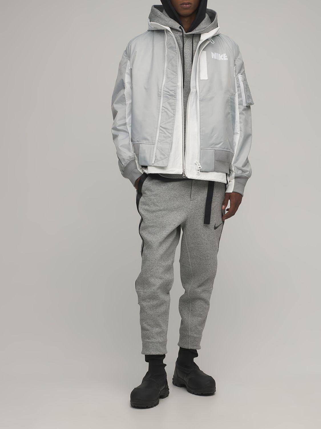 Nike Sacai Layered Bomber Jacket in Grey for Men | Lyst UK Nike Sacai Layered Bomber Jacket in Grey for Men | Lyst UK