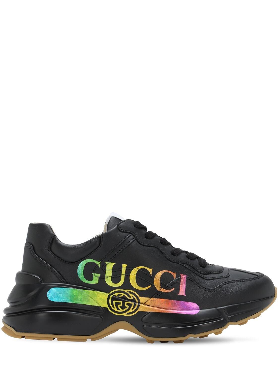 gucci women's rhyton leather sneakers