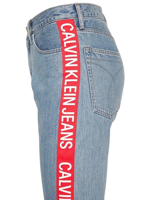 Logo Tape Denim Jeans in Blue for Men 