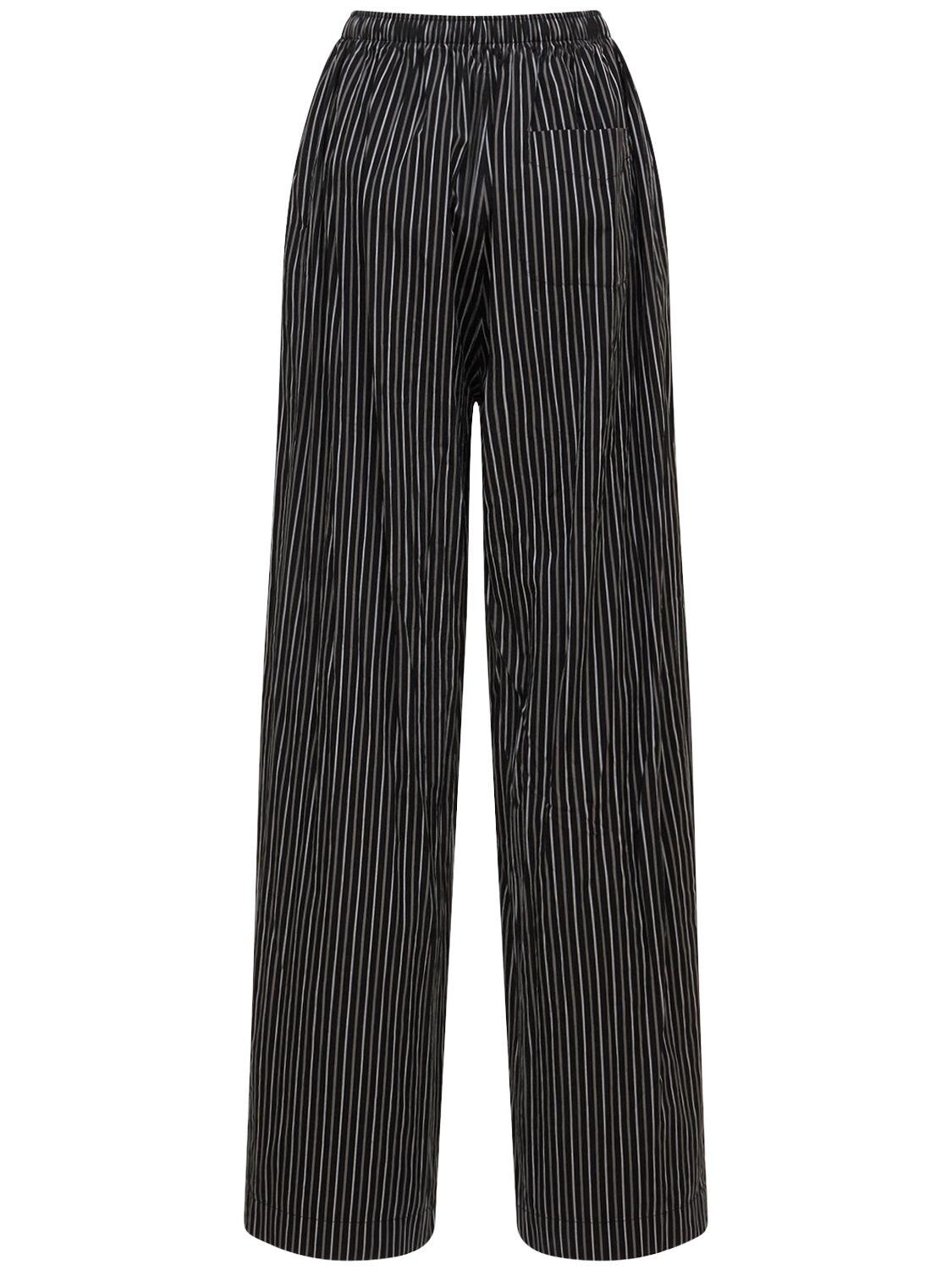Balenciaga Striped Poplin Pants in Black | Lyst