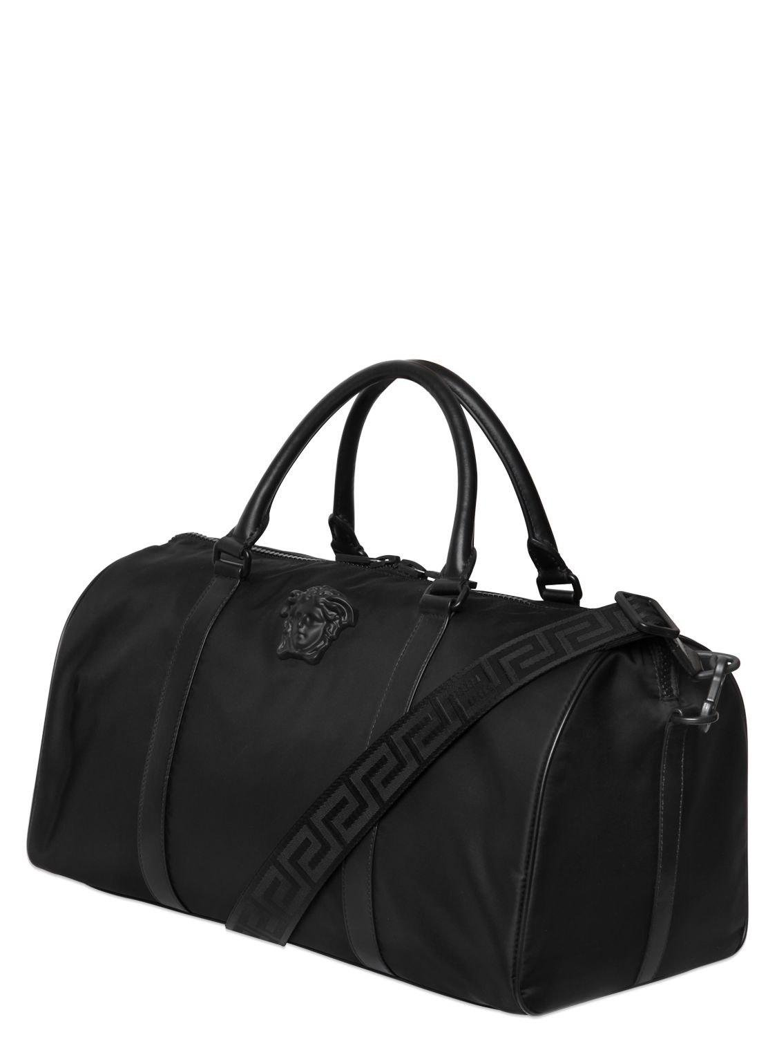 Versace Tote Bag Holdall Weekender Black Metallic Gold Medusa Handbag RARE  NEW