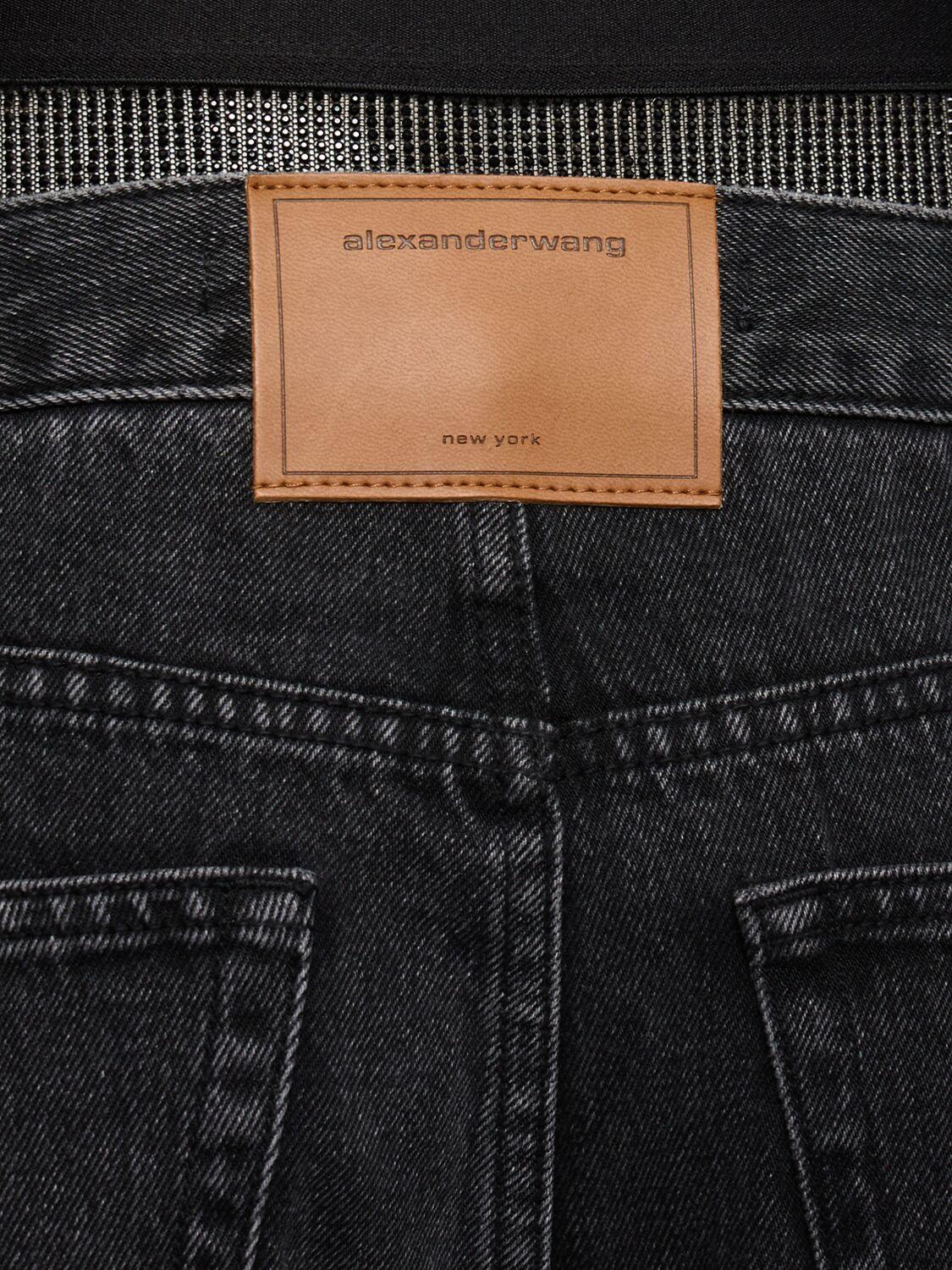 Alexander Wang Slit Hem Jeans W/ Mesh Underwear in Black | Lyst