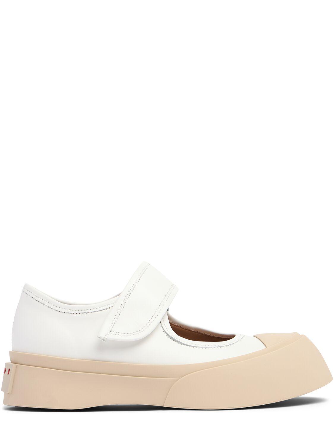 Marni Pablo レザーフラットシューズ 20mm Marni Pablo レザーフラットシューズ 20mm ナチュラル | Lyst