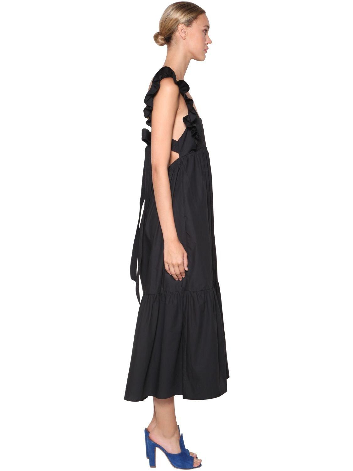 Self-Portrait Cotton Poplin Midi Dress 