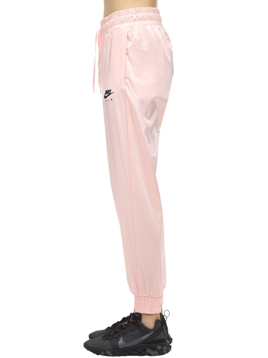 Nike Satin Trousers in Pink - Lyst