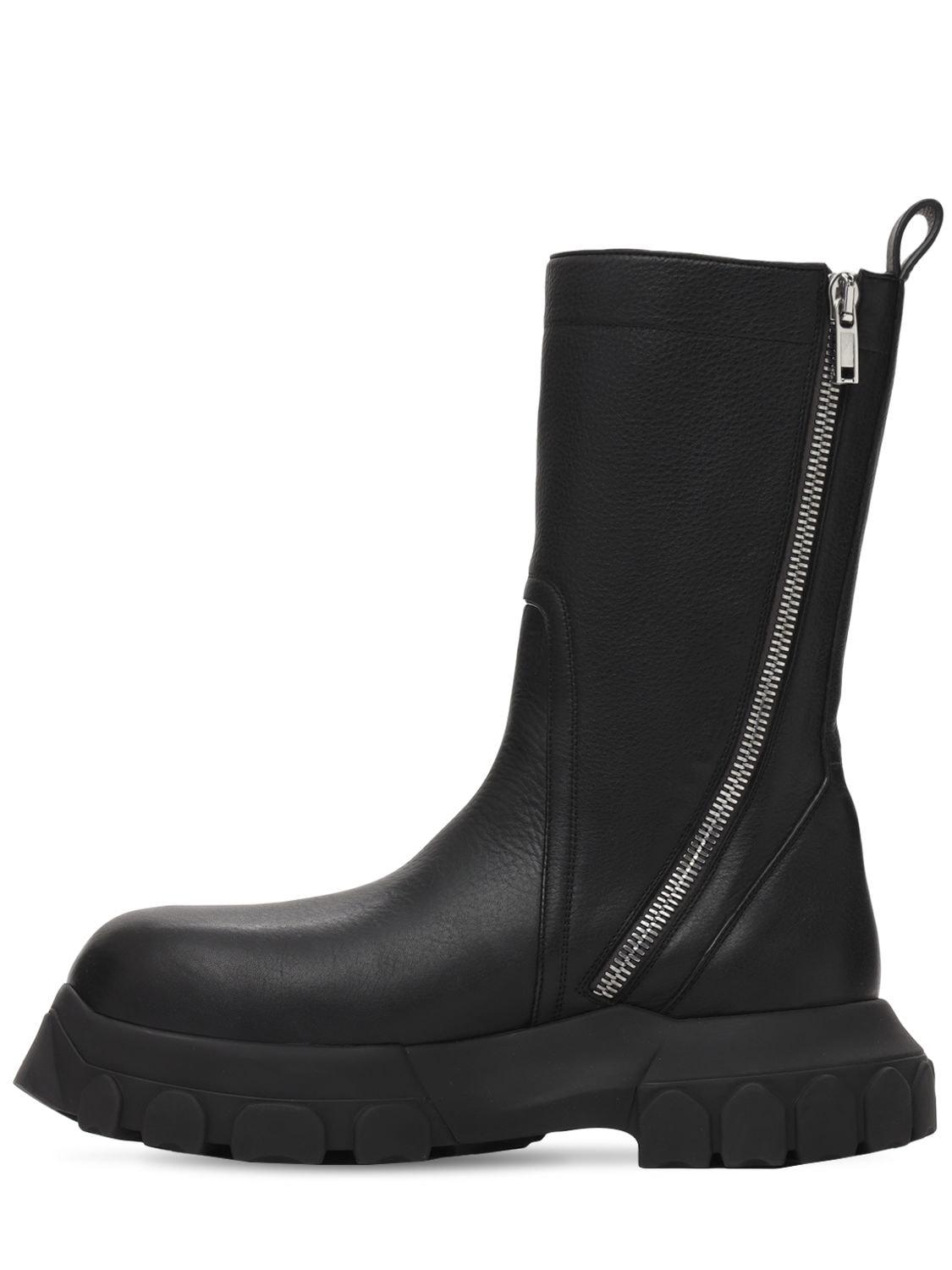 Rick Owens Creeper Bozo Tractor Leather Boots in Black for Rick Owens Creeper Bozo Tractor Leather Boots in Black for