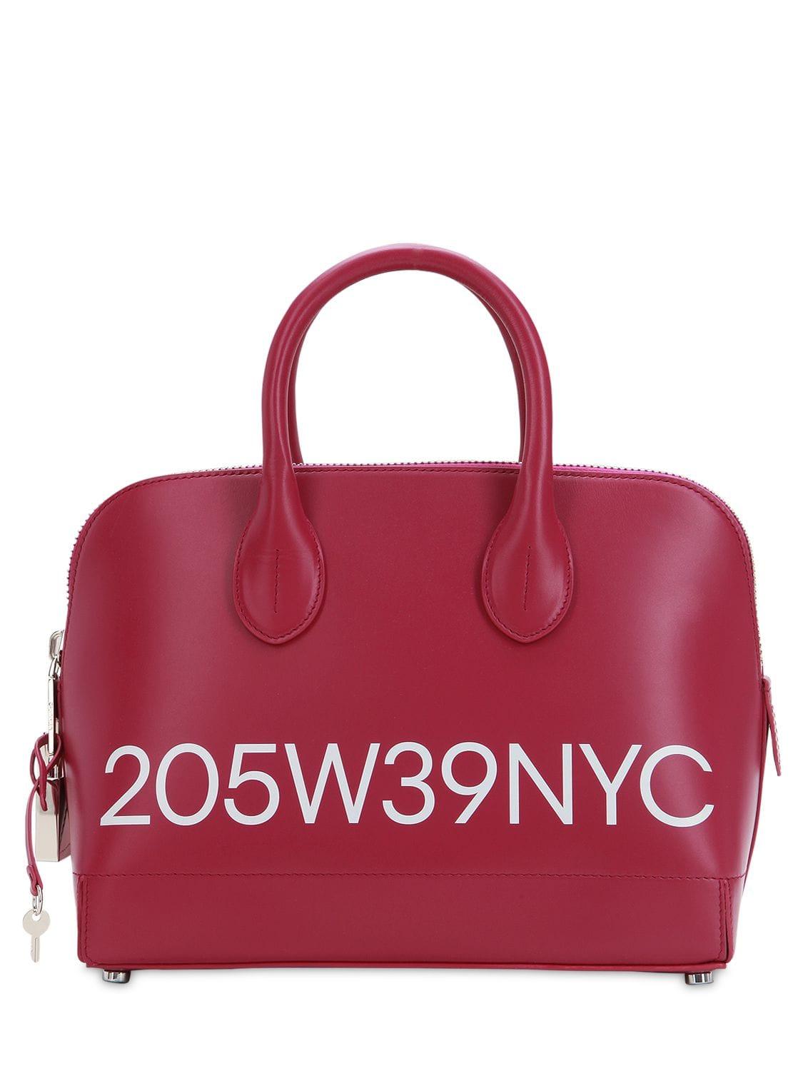 CALVIN KLEIN 205W39NYC Small Dalton Logo Printed Leather Bag in Fuchsia (Red)  | Lyst