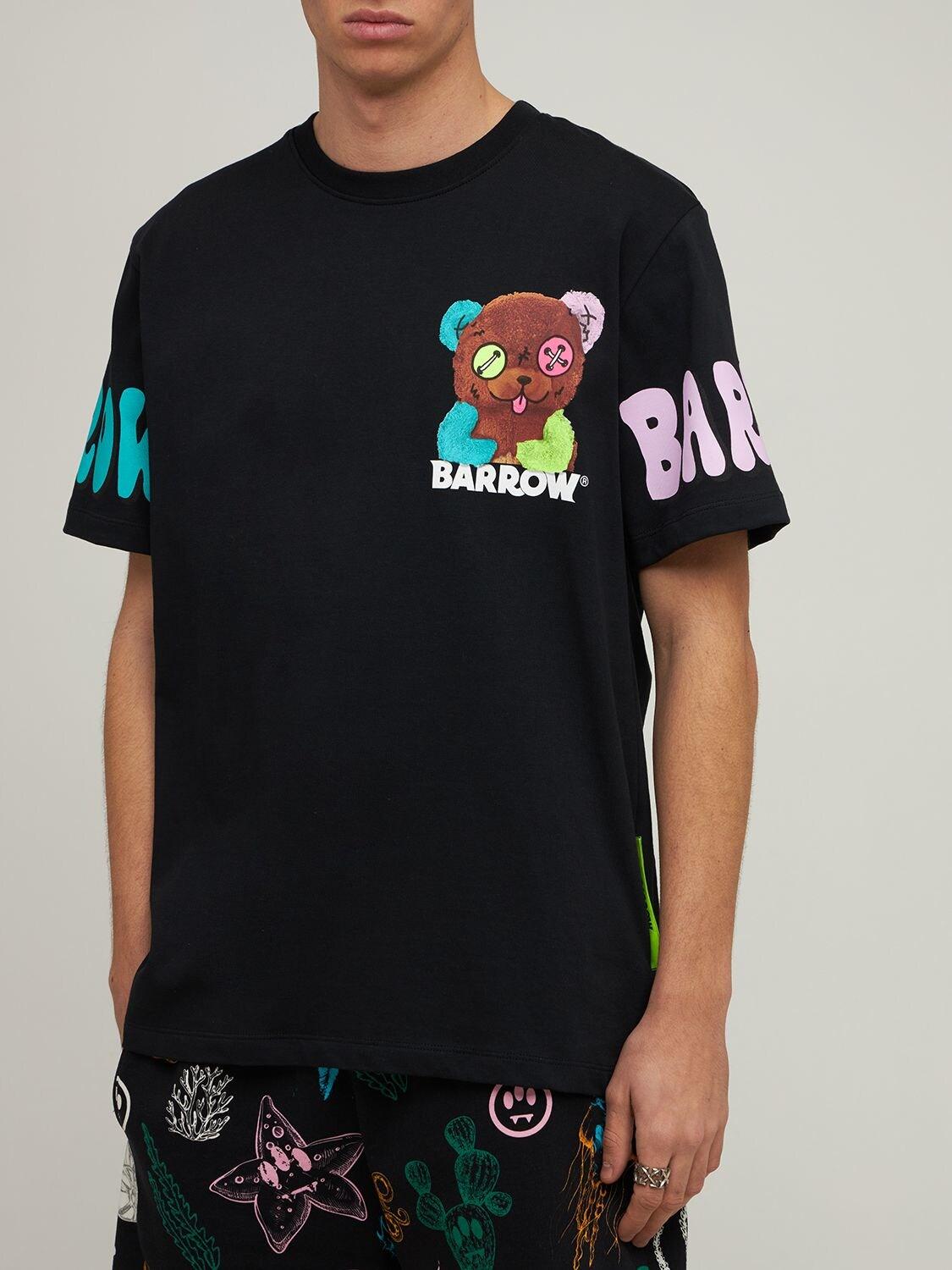 Barrow Bear Logo Printed Cotton T-shirt in Black for Men | Lyst