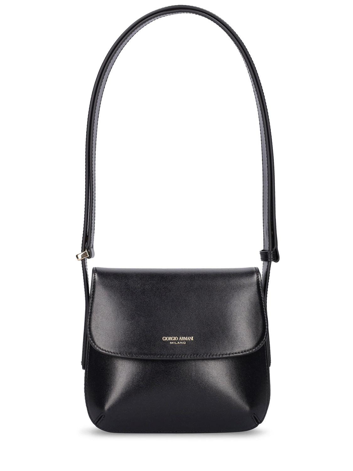 Giorgio Armani La Prima Leather Shoulder Bag in Black | Lyst