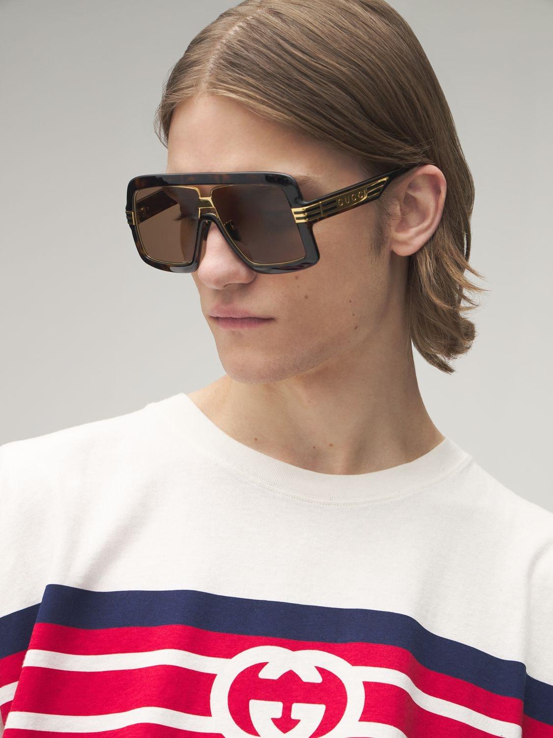 Gucci Gg0900s Oversize Mask Sunglasses in Black for Men | Lyst