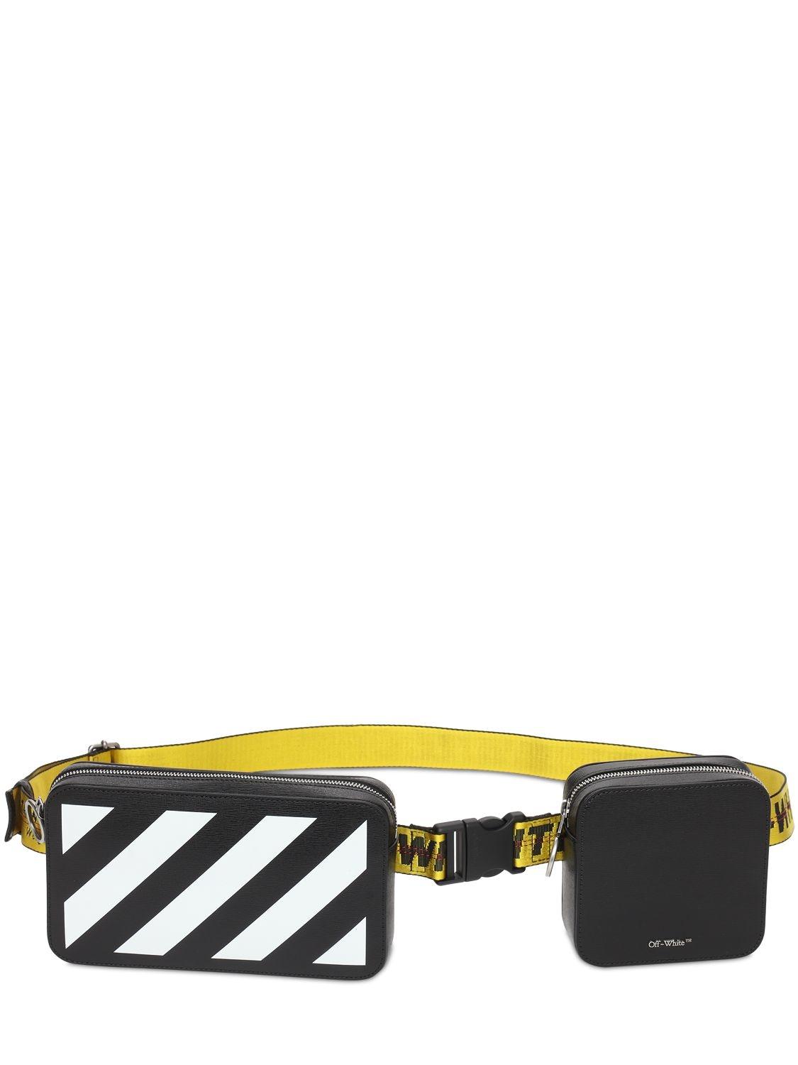 Off-White c/o Virgil Abloh Diag Double Leather Crossbody Bag Off-White c/o Virgil Abloh Diag Double Leather Crossbody Bag