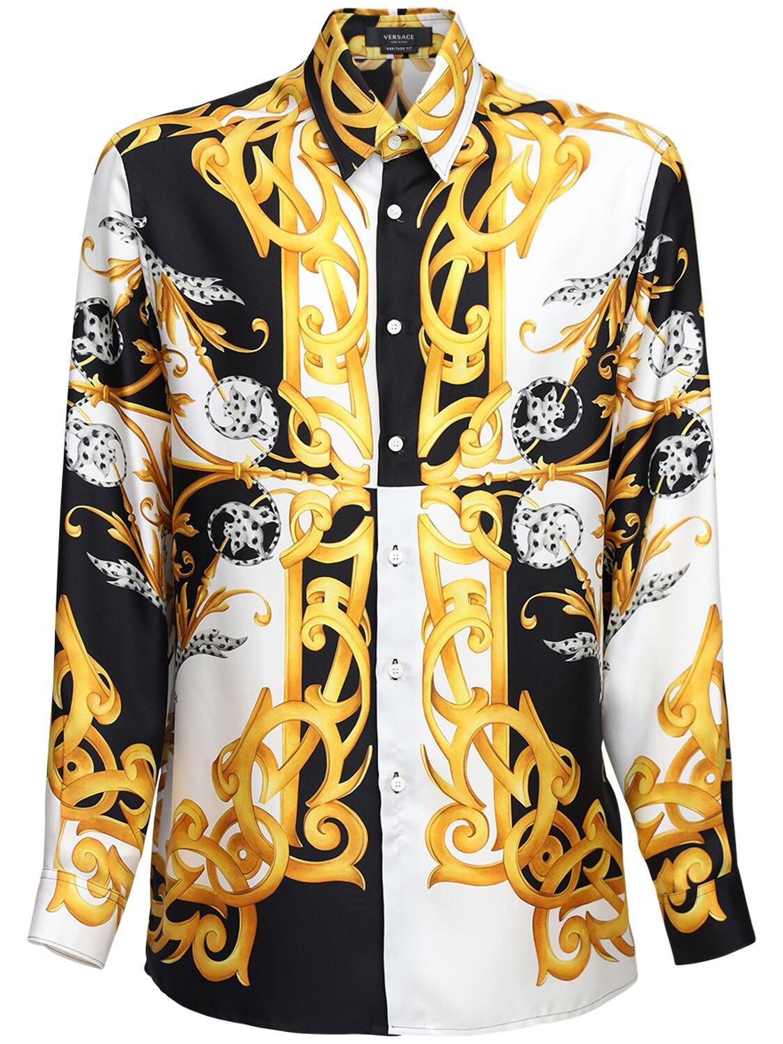 Versace Baroque Print Silk Shirt for Men - Lyst