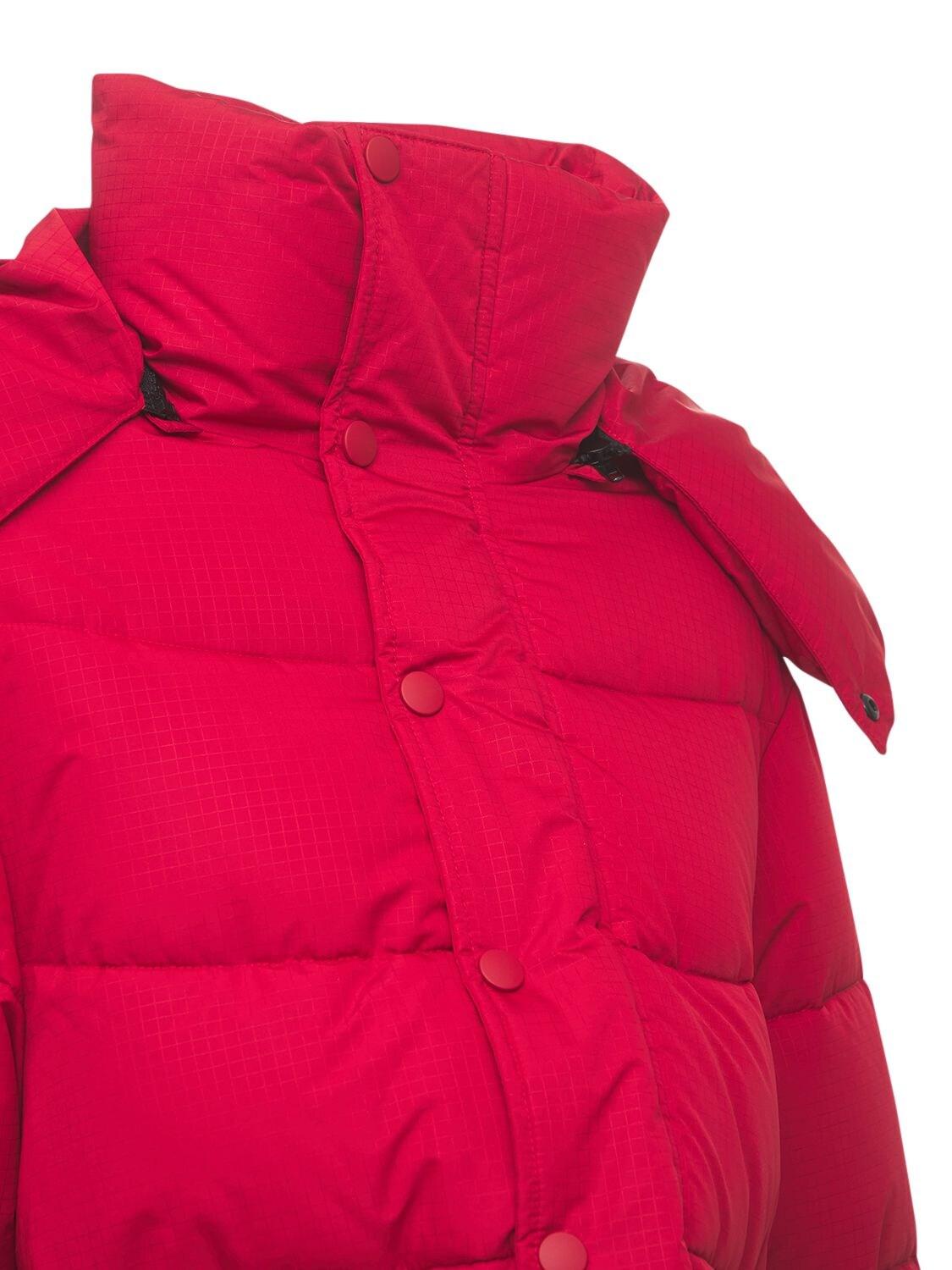 Balenciaga Synthetic Back Logo Nylon Puffer in Red | Lyst
