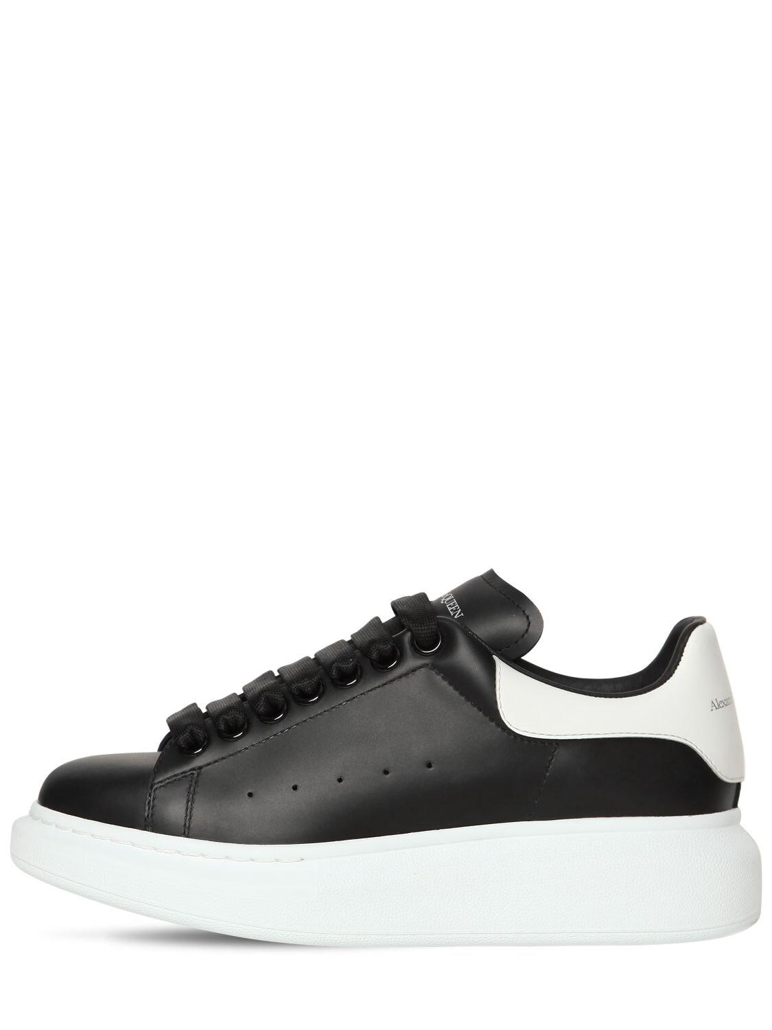 Alexander McQueen Oversize Sneakers In Leather in Black + White (Black ...