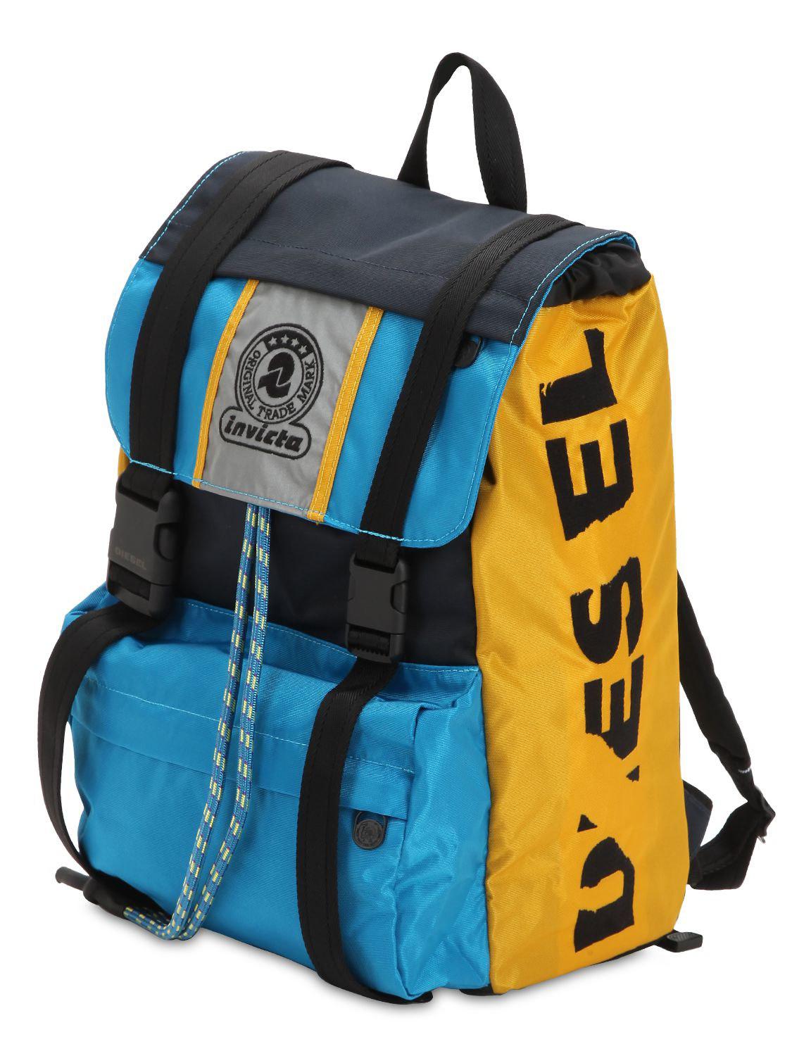 DIESEL Invicta Nylon Canvas Backpack in Blue for Men | Lyst