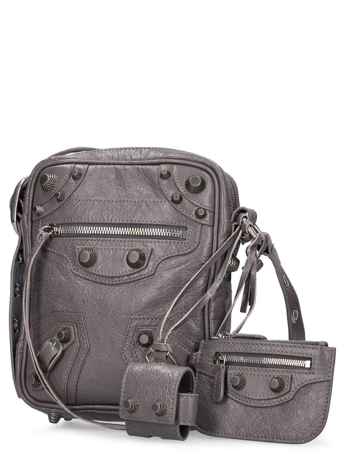 Reggenza Men's Crocodile Leather Scaly Crossbody Bag