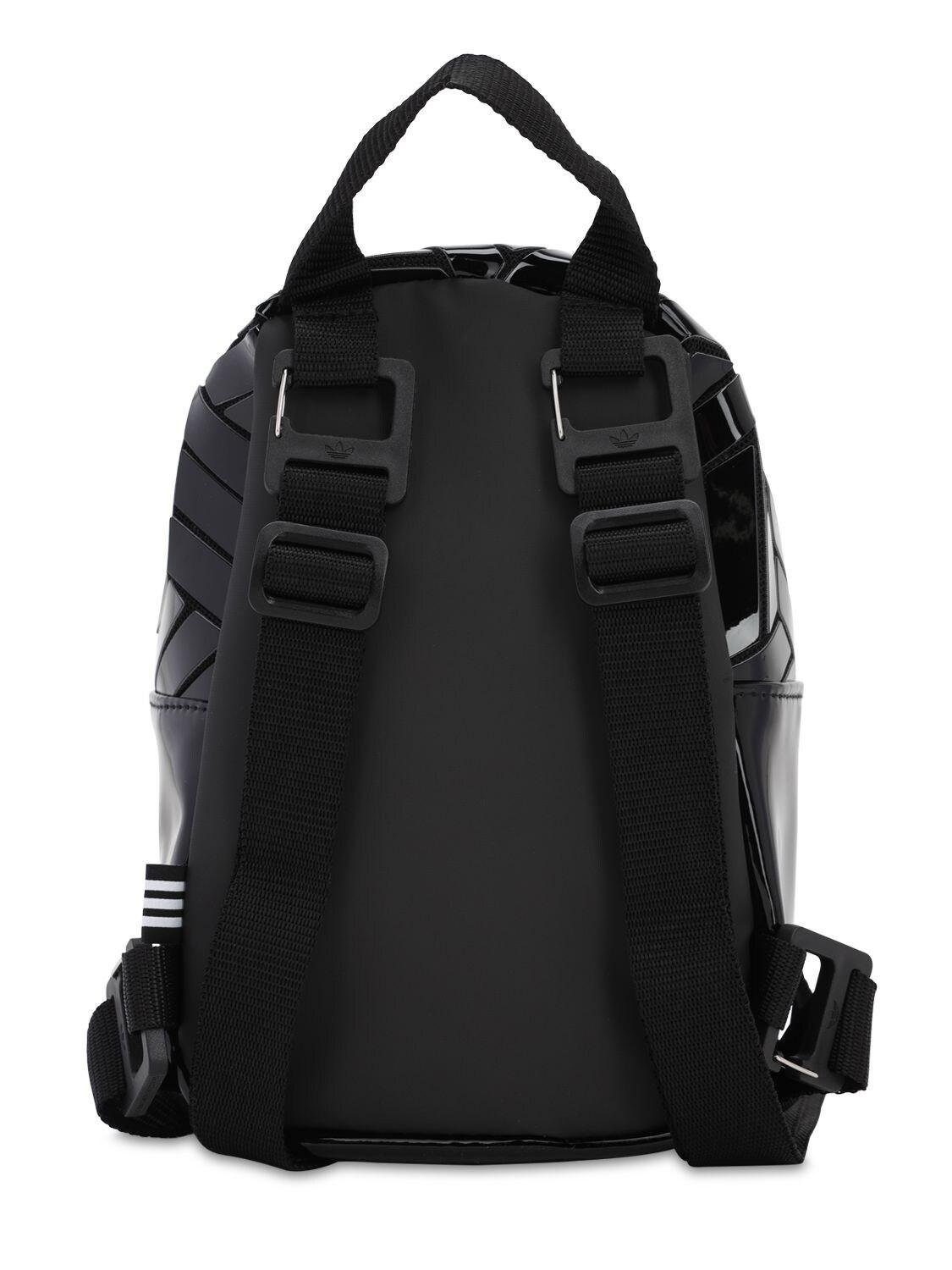 adidas Originals Mini Faux Patent Leather Backpack in Black | Lyst