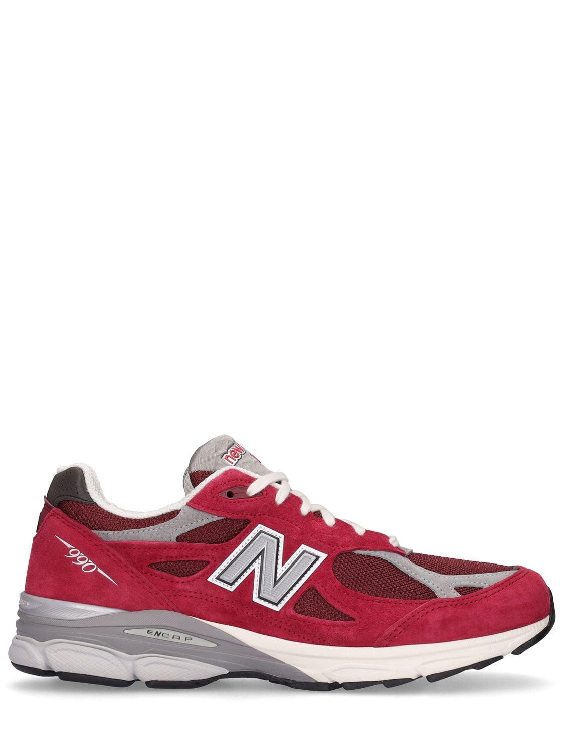 new balance m990v2 by teddy santis white navy red