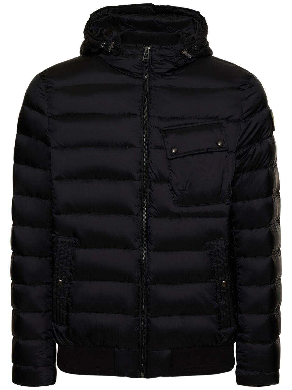 Belstaff Streamline Nylon Hooded Down Jacket in Black for Men | Lyst