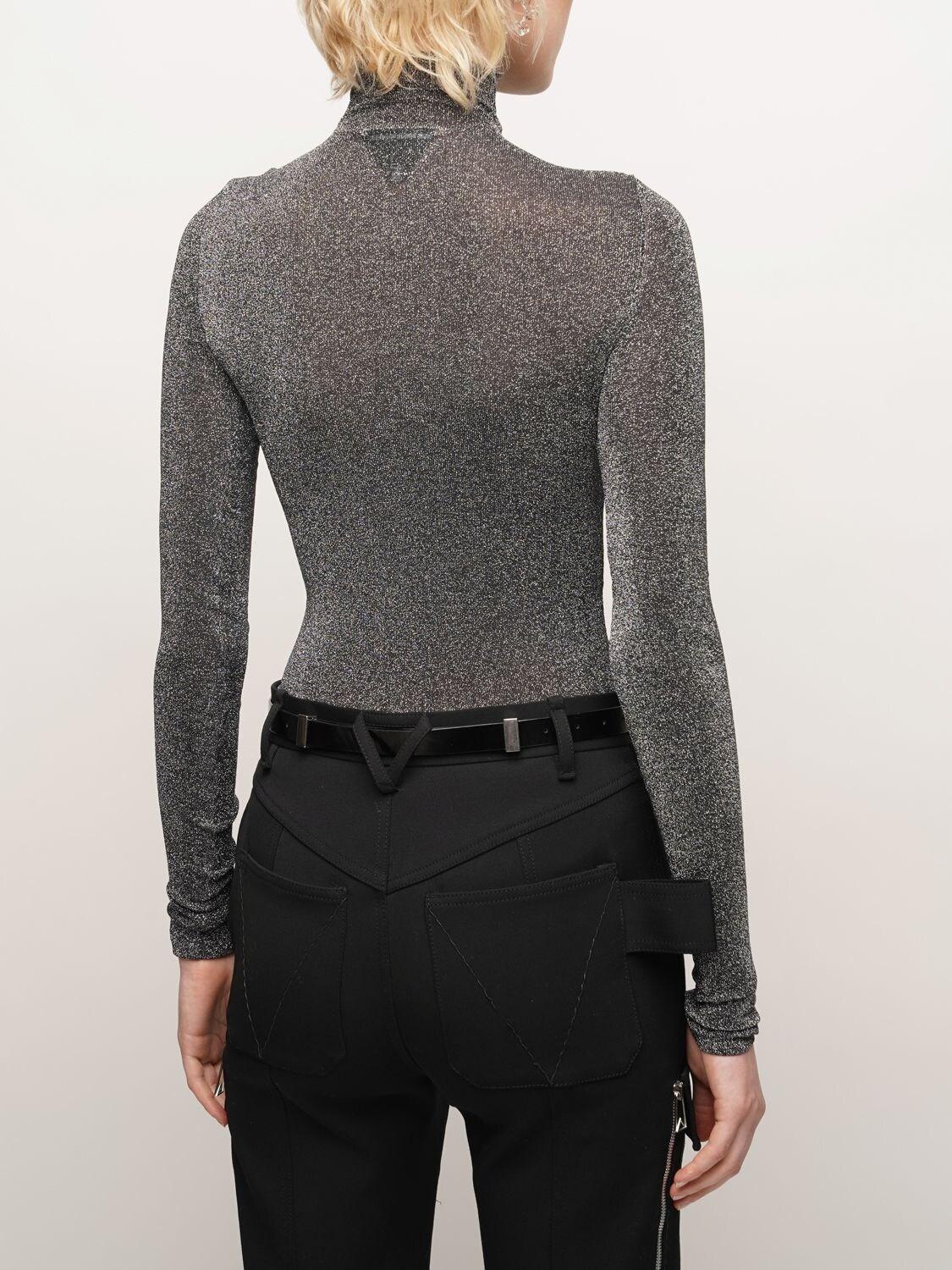 sheer turtleneck top
