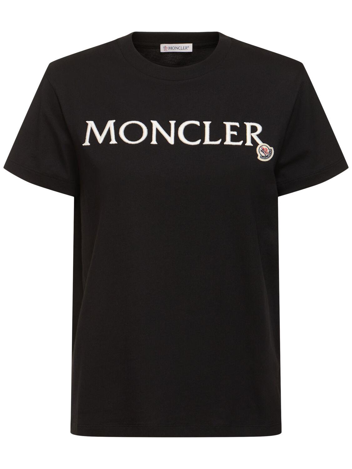 Moncler T Shirt With Logo in Black Lyst UK