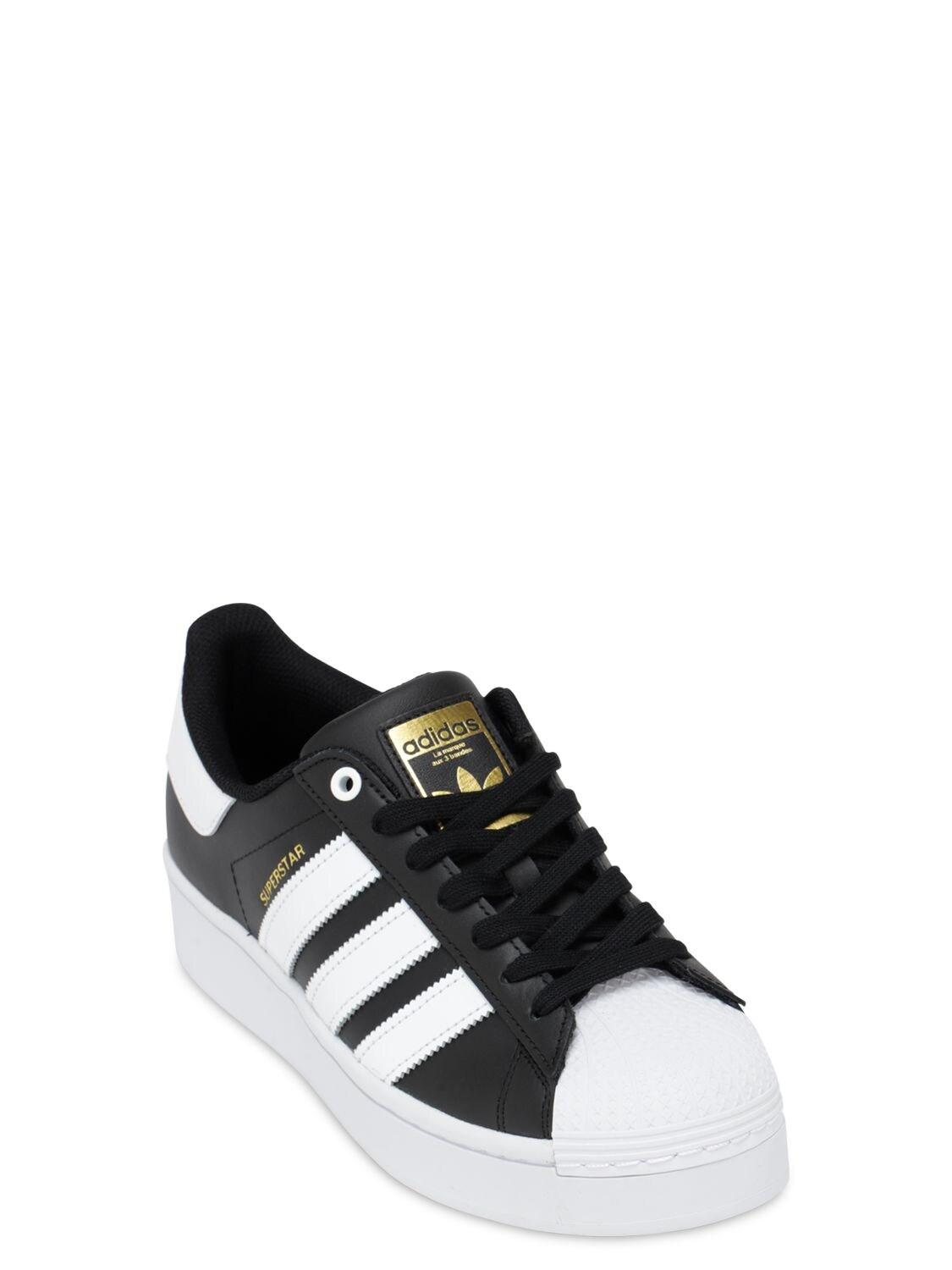 adidas superstar bold white black
