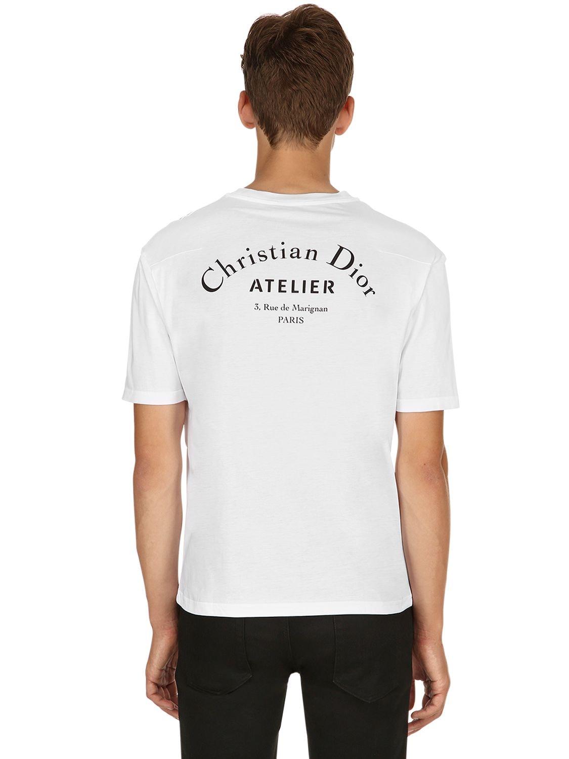 T-Shirt En Jersey De Coton Imprimé "Atelier" Dior Homme pour homme en  coloris Blanc | Lyst