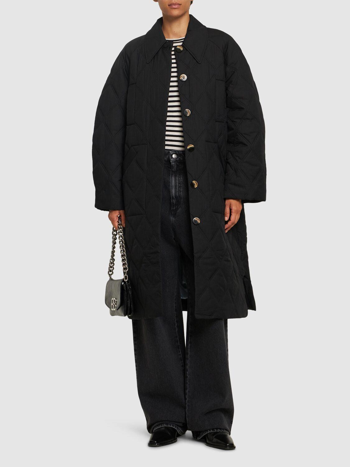 【国内即発】GANNI QUILT RAGLAN MIDI COAT Ganni Quilted Raglan Midi Coat - Coats - BeyondStyle