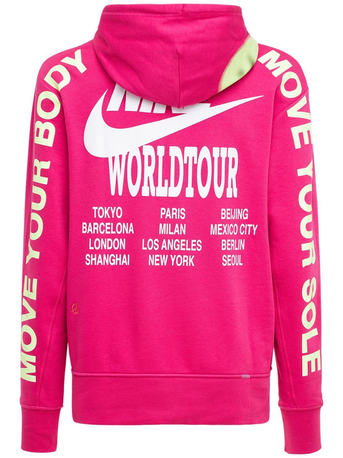 Nike World Tour Sweatshirt Hoodie in Pink for Men | Lyst