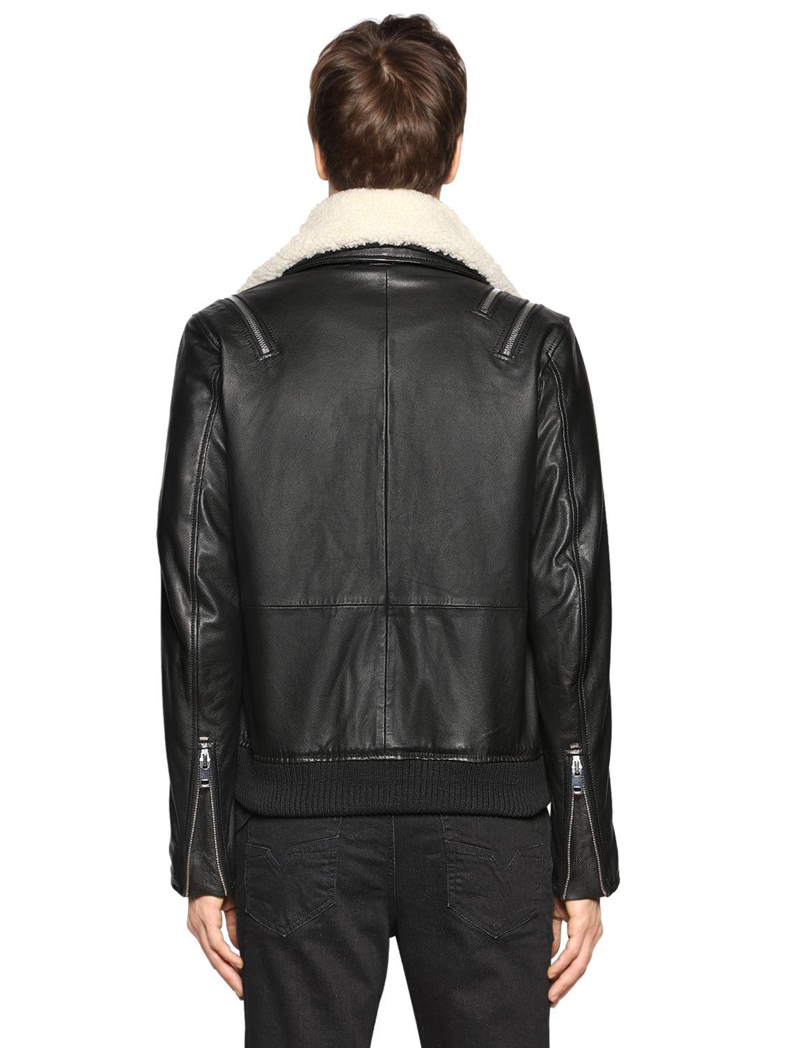 diesel shearling leather jacket
