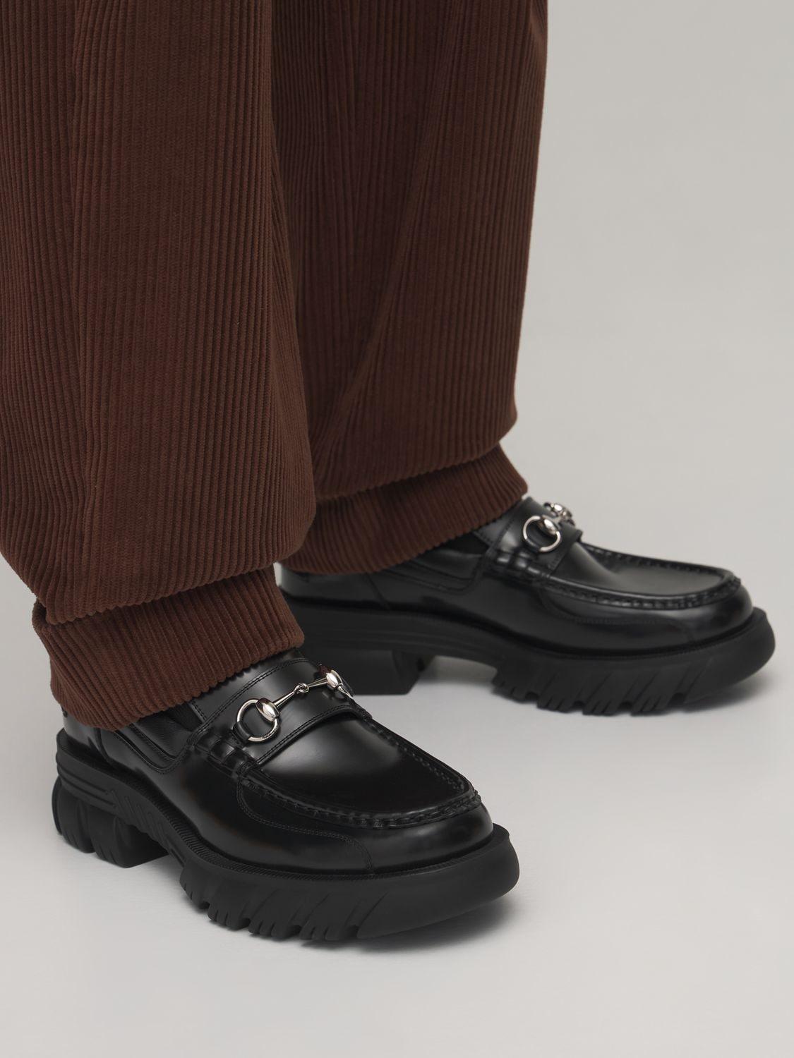 Gucci Horsebit Leather Platform Loafers 