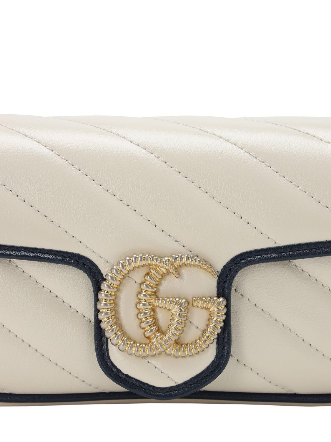 Gucci GG Marmont Small Shoulder Bag in White | Lyst