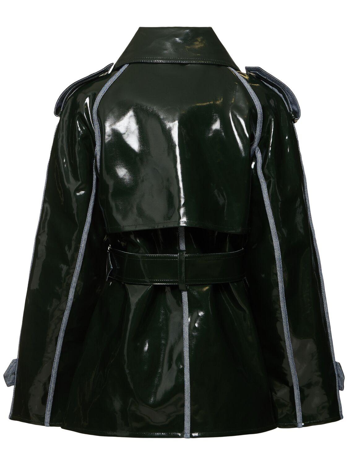 Glossy trench coat deals