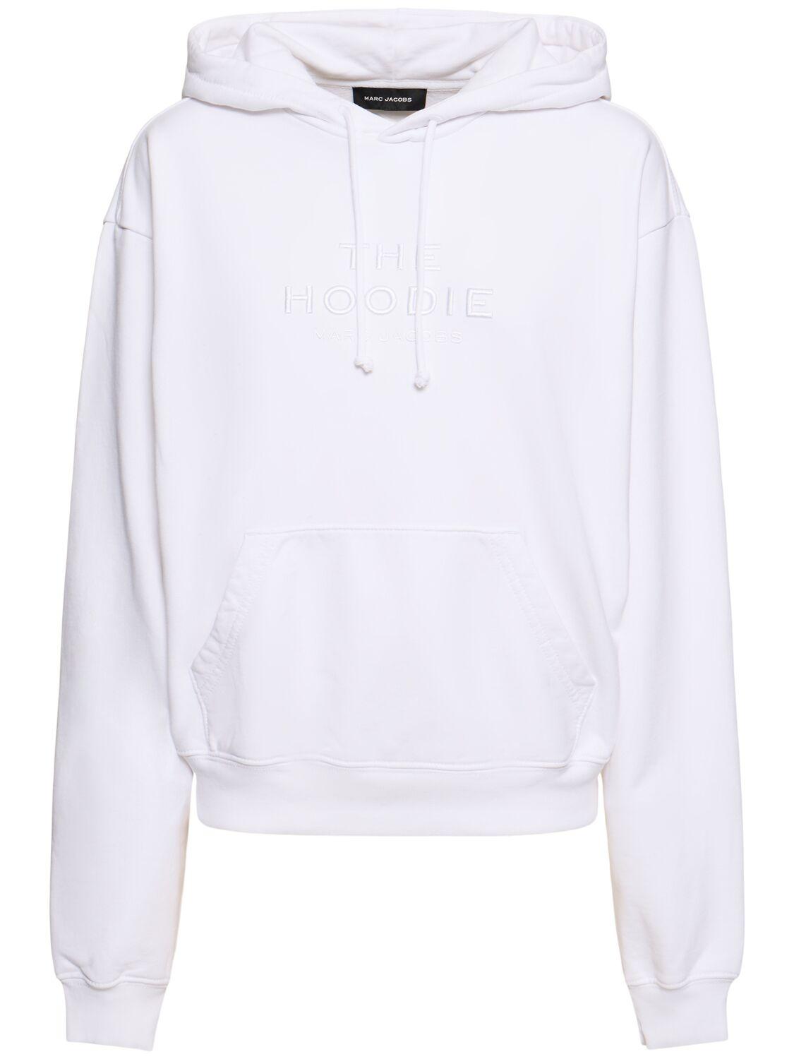 Marc Jacobs The Hoodie Logo Cotton Sweatshirt in White Lyst UK