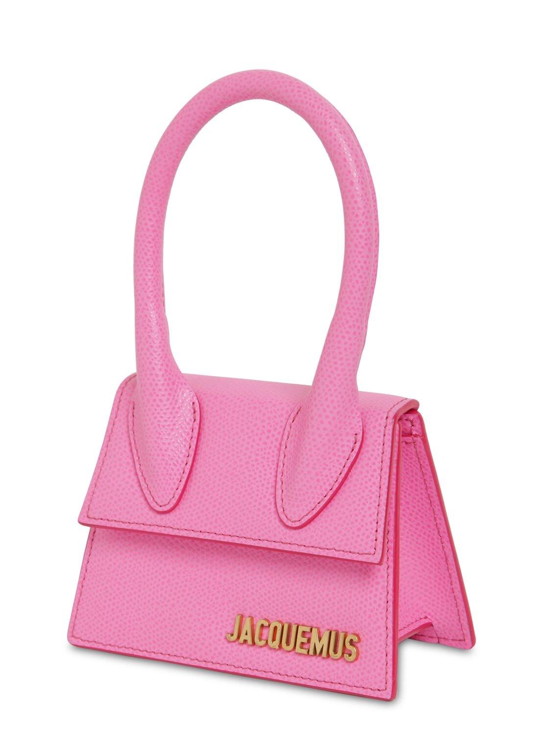 Jacquemus Mini Le Chiquito Leather Tote Bag in Pink