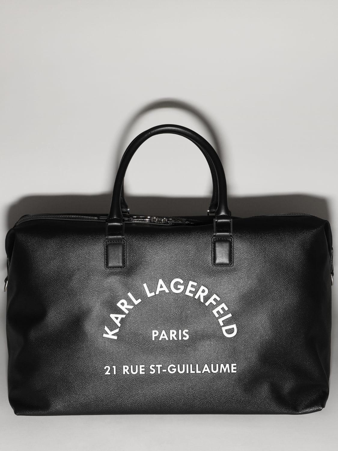 Sac De Voyage En Simili Cuir À Imprimé Logo Karl Lagerfeld en coloris Noir  | Lyst
