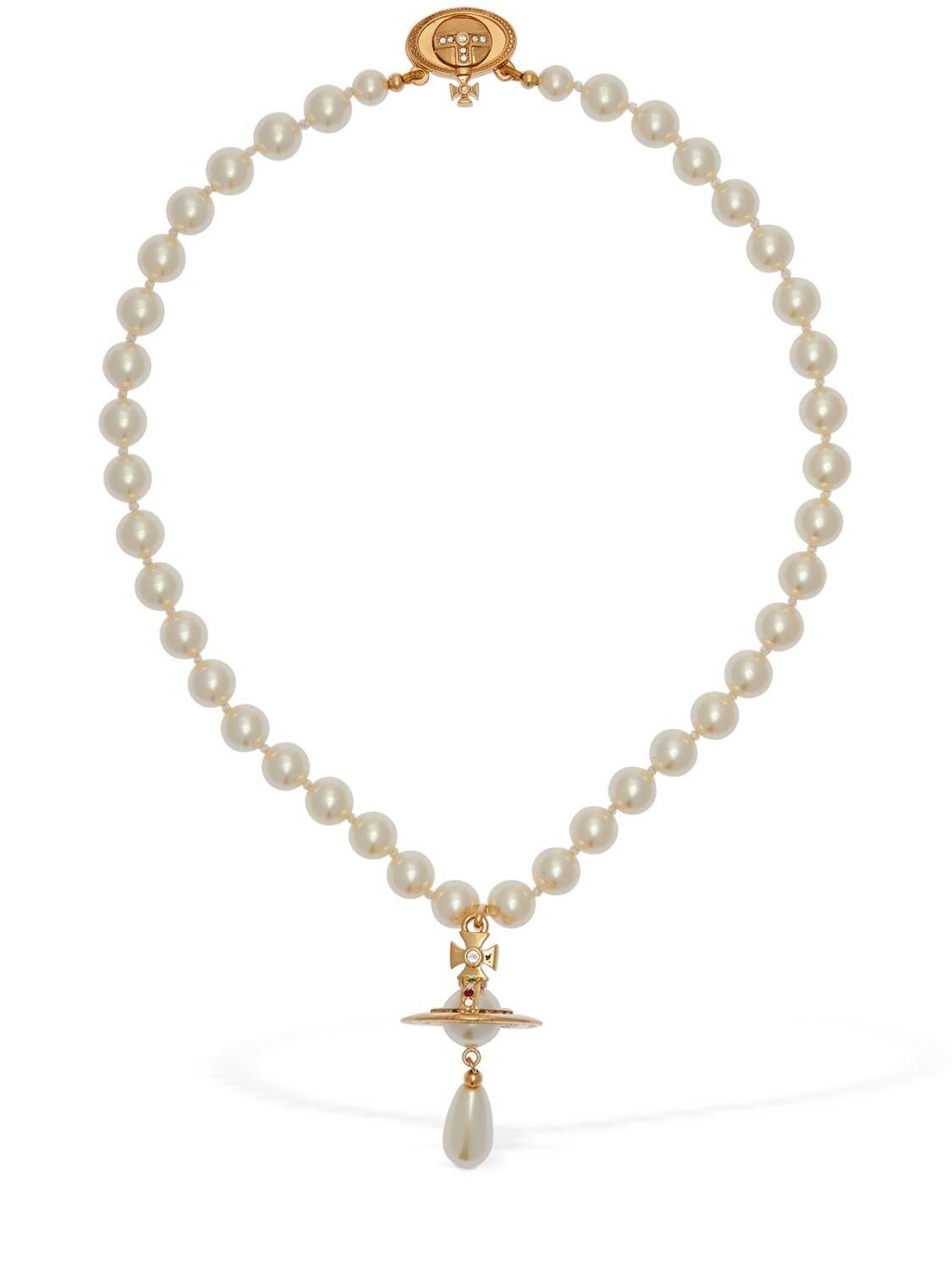 Damen Halsketten Vivienne Westwood Halsketten Vivienne Westwood Halskette mit Perlen in Weiß 