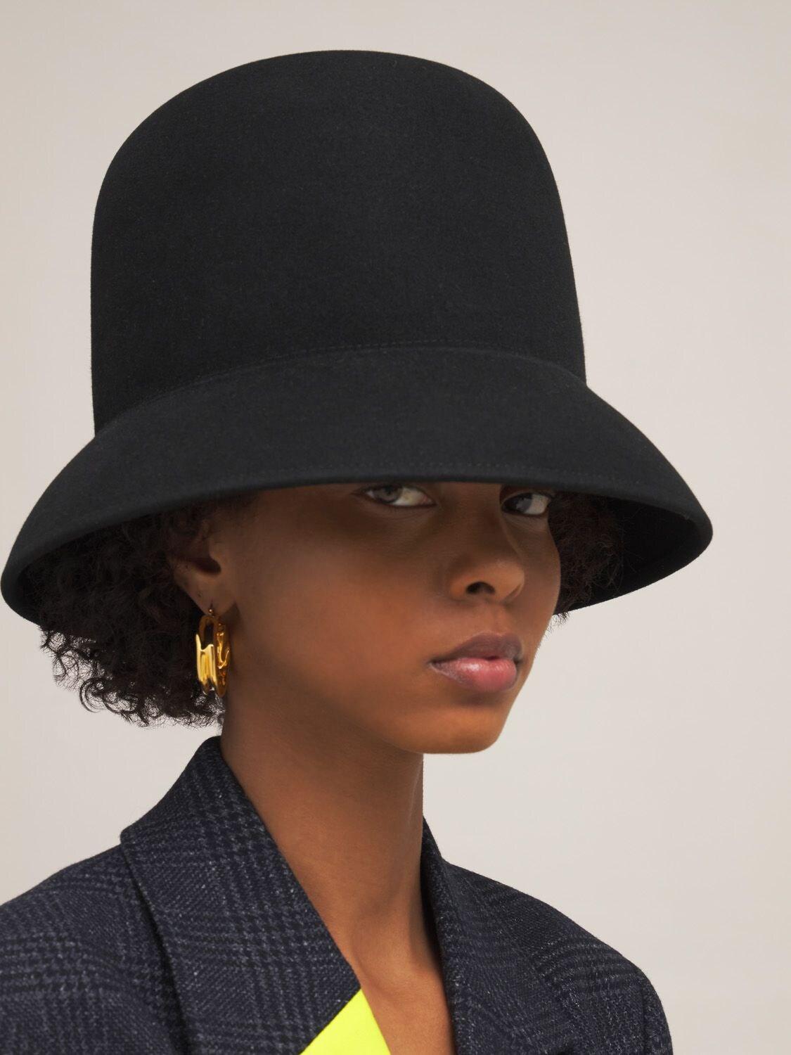 Nina Ricci Maxi Wool Hat in Black | Lyst