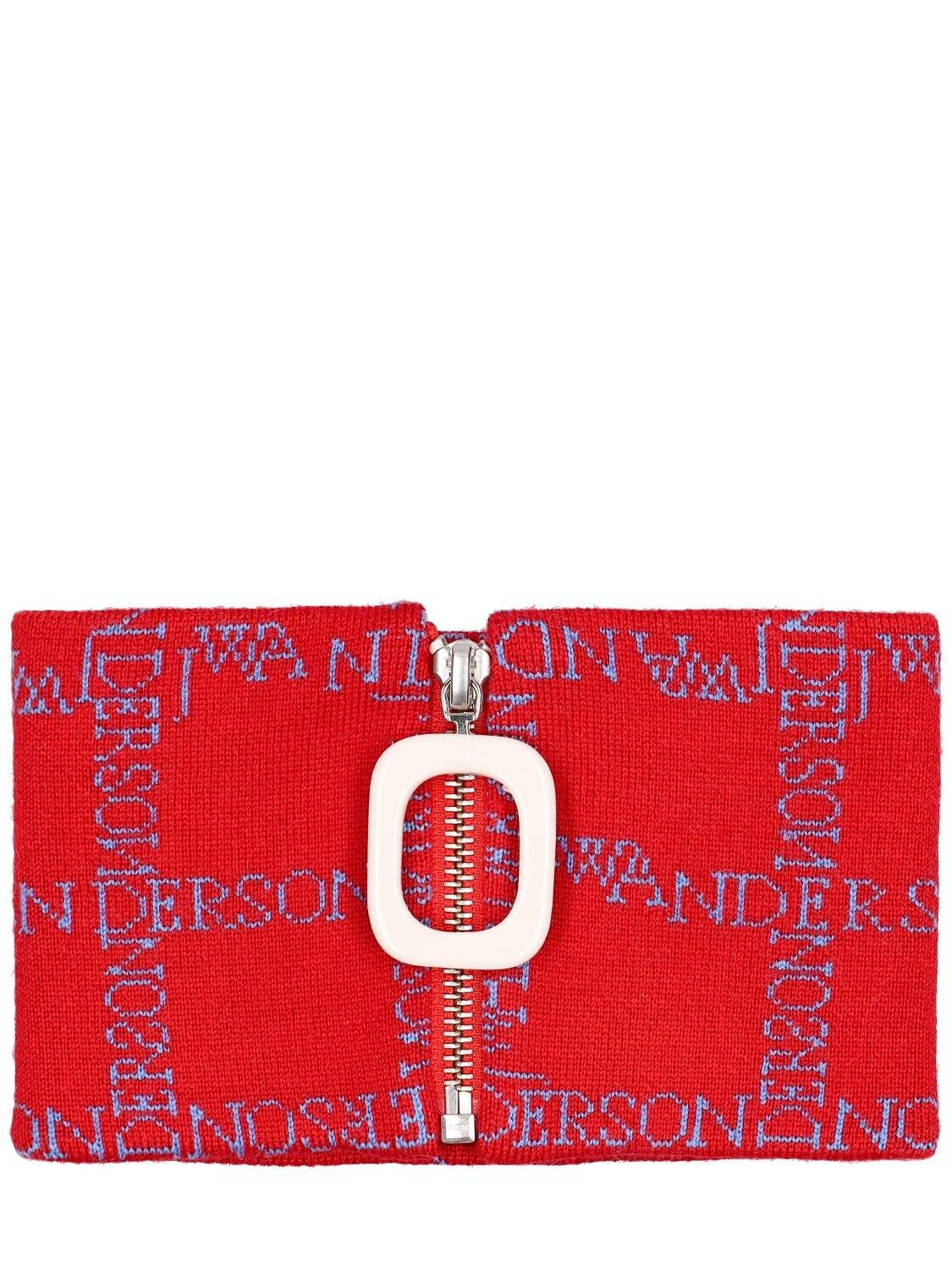 JW Anderson Zip-up Wool Knit Neckband in Red for Men | Lyst