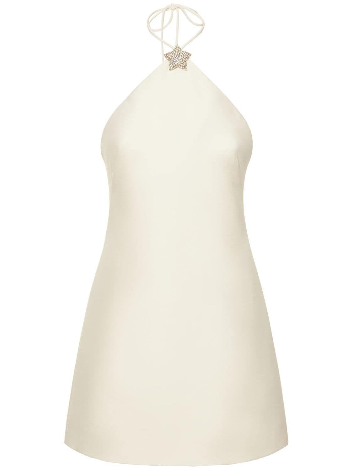 Valentino Crepe Couture Star Halter Mini Dress in White Lyst