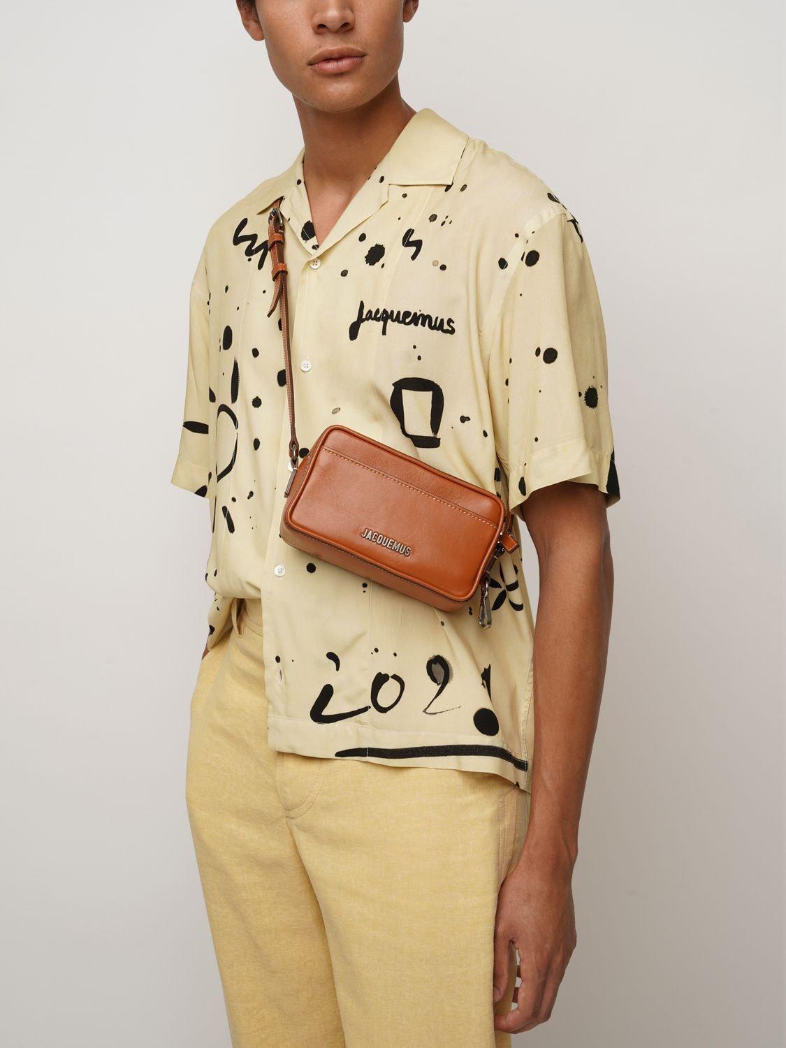 Jacquemus Le Baneto Leather Crossbody Bag in Brown for Men | Lyst